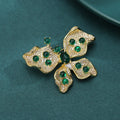 Alloy Micro Paved Zircon Butterfly Brooch Pin For Coat Decoration view 3