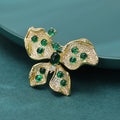 Alloy Micro Paved Zircon Butterfly Brooch Pin For Coat Decoration view 1