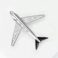 Gold Plated Alloy Zircon Airplane Brooch For Suit Apparel view 3