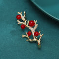 Alloy Zircon Pearl Branch Brooch For Suits And Cheongsam view 3
