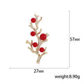 Alloy Zircon Pearl Branch Brooch For Suits And Cheongsam view 5