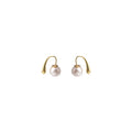 Elegant Vintage Gold Alloy C-Shaped Ear Cuff Clips With Freshwater Pearl Minimalist Statement Earrings view 5
