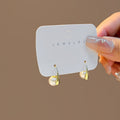 Elegant Vintage Gold Alloy C-Shaped Ear Cuff Clips With Freshwater Pearl Minimalist Statement Earrings view 2