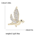 Alloy Rhinestone Dove Brooch Pin For Coats And Clothing Accessories view 5
