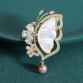Alloy Zircon Shell Butterfly Brooch For Elegant Women's Clothing Accessories view 3