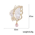 Alloy Zircon Shell Butterfly Brooch For Elegant Women's Clothing Accessories view 5