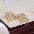 3D Rose Flower Stud Earrings For Women, Sweet Elegant Fairy Style Versatile Fashion Ear Jewelry view 4