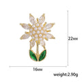Alloy Zircon Sunflower Brooch Pin For Cardigans And Lapels view 5