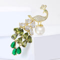 Luxury Alloy Zircon Peacock Brooch For Elegant Dress Decoration view 2