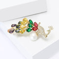 Luxury Alloy Zircon Peacock Brooch For Elegant Dress Decoration view 4