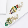 Luxury Alloy Zircon Peacock Brooch For Elegant Dress Decoration view 3