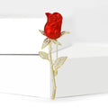 Alloy Zircon Rose Flower Brooch Pin For Coats And Suits view 3