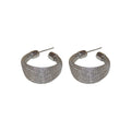 Copper Geometric Hoop Earrings With Silver Posts, Heavy Metal European American Style view 5