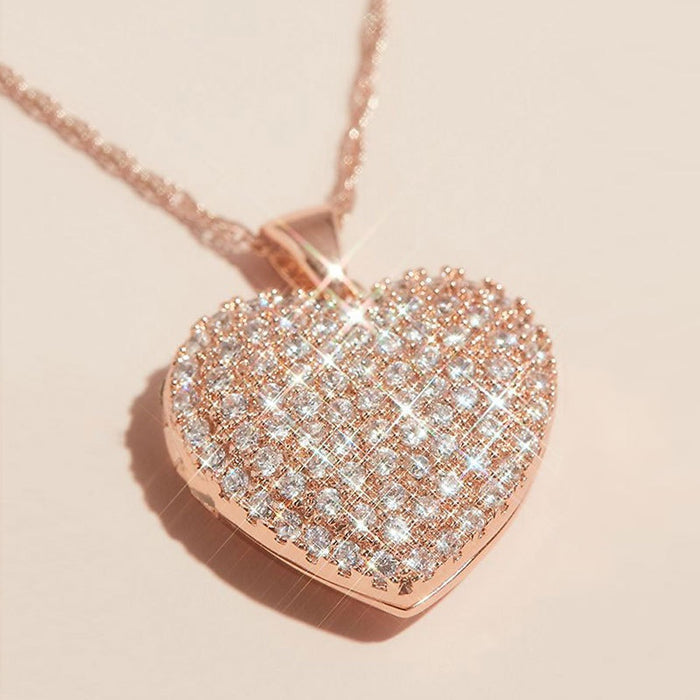 Light Luxury Heart Necklace For Women Minimalist Style Love Collarbone Chain Accessory
