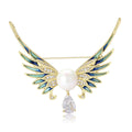 Enamel Zircon Angel Wing Brooch Pin With Natural Pearl view 2