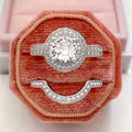 Micro Pave Zircon Curved Ring Two Piece Set For Women, New Hot Selling Jewelry With Individual Packaging view 3