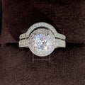 Micro Pave Zircon Curved Ring Two Piece Set For Women, New Hot Selling Jewelry With Individual Packaging view 5
