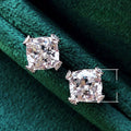 Classic Four Prong 8x8mm Zircon Stud Earrings For Women Sparkling Simulated Diamond Jewelry view 5