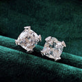 Classic Four Prong 8x8mm Zircon Stud Earrings For Women Sparkling Simulated Diamond Jewelry view 1