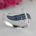 Blue Zircon Copper Plated Creative Geometric Line Index Finger Ring For Women view 3