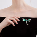 Metal Alloy Enamel Rhinestone Dragonfly Brooch For Apparel Accessories view 2