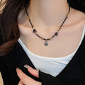 Ethnic Style Acrylic Rice Bead Butterfly Round Pendant Clavicle Sweater Necklace view 1