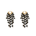 Black Faux Crystal Geometric Round Copper Drop Earrings Elegant European Style Jewelry view 5