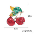 Alloy Enamel Rhinestone Cherry Brooch For Women's Clothing Decoration view 5