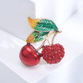 Alloy Enamel Rhinestone Cherry Brooch For Women's Clothing Decoration view 3