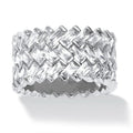 Electroplated Copper T Square Zircon Ring For Women Half Circle Rhinestone Luxury Fashion Jewelry view 1