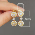 European Fashion Round Full Rhinestone Zircon Stud Drop Earrings With Crystal For Women view 5