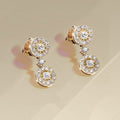 European Fashion Round Full Rhinestone Zircon Stud Drop Earrings With Crystal For Women view 4
