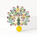 Alloy Zircon Peacock Brooch Pin With Enamel For Suits view 3