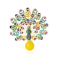 Alloy Zircon Peacock Brooch Pin With Enamel For Suits view 1