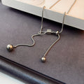 2023 Autumn Winter Minimalist Metal Round Bead Sweater Chain, Long Pendant Necklace For Women view 3