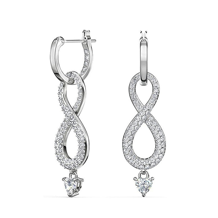 High Quality Eternal Love Infinity Figure Eight Pendant Huggie Earrings For Women