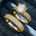 Vintage Luxury Plain Couple Rings Set For Men And Women Wedding Band Jewelry view 6