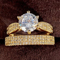 Vintage Luxury Plain Couple Rings Set For Men And Women Wedding Band Jewelry view 3
