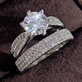 Vintage Luxury Plain Couple Rings Set For Men And Women Wedding Band Jewelry view 5