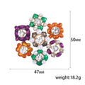 Alloy Enamel Flower Brooch Pin With Colorful Statement Apparel Accent view 5