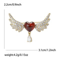 Copper Zircon Heart Wing Brooch For Women's Fashion Apparel view 5