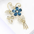 Copper Zircon Bouquet Brooch Pin For Elegant Suits And Dresses view 4