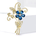 Copper Zircon Bouquet Brooch Pin For Elegant Suits And Dresses view 2