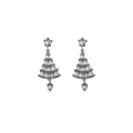 Elegant Rhinestone Christmas Tree Star Drop Earrings Silver Needle Crystal Holiday Party Earrings view 5
