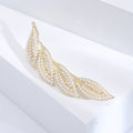 Alloy Pearl Leaf Brooch Pin For Minimalist Clothing Accessories view 4