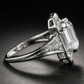 European American Women's Rectangular Zircon Ring, Elegant Geometric Finger Jewelry Accessory view 2