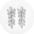 Long Tassel Geometric Leaf Drop Earrings For Women With Rhinestone Pave Minimalist Style view 1