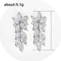 Long Tassel Geometric Leaf Drop Earrings For Women With Rhinestone Pave Minimalist Style view 5