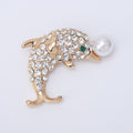 Alloy Rhinestone Dolphin Pearl Brooch Pin For Ocean Theme Outfits view 6