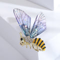 Alloy Enamel Rhinestone Bee Brooch Pin For Coats And Suits view 6